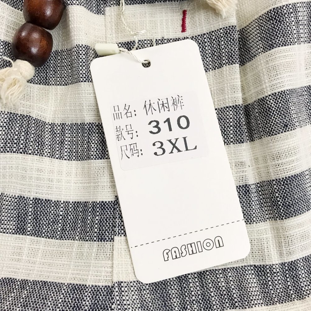 FASHION Brand Striped Bermuda Shorts M/L NWT Textured Cotton Pockets - Picture 6 of 8